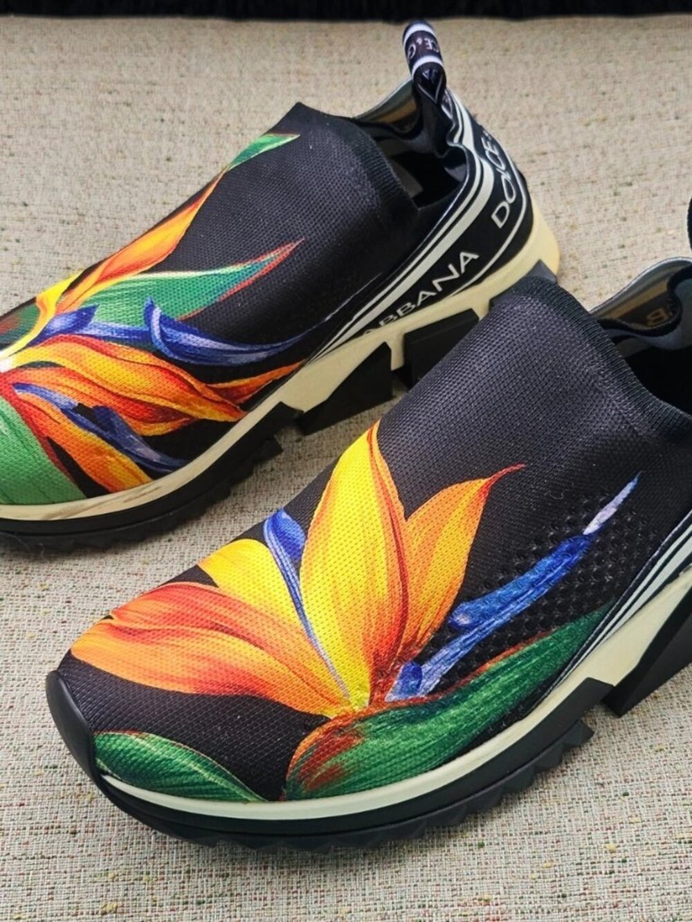 Dolce & Gabbana Women Sneaker Slip On Shoes Floral Print Size 41 Made Italy - Picture 5 of 13